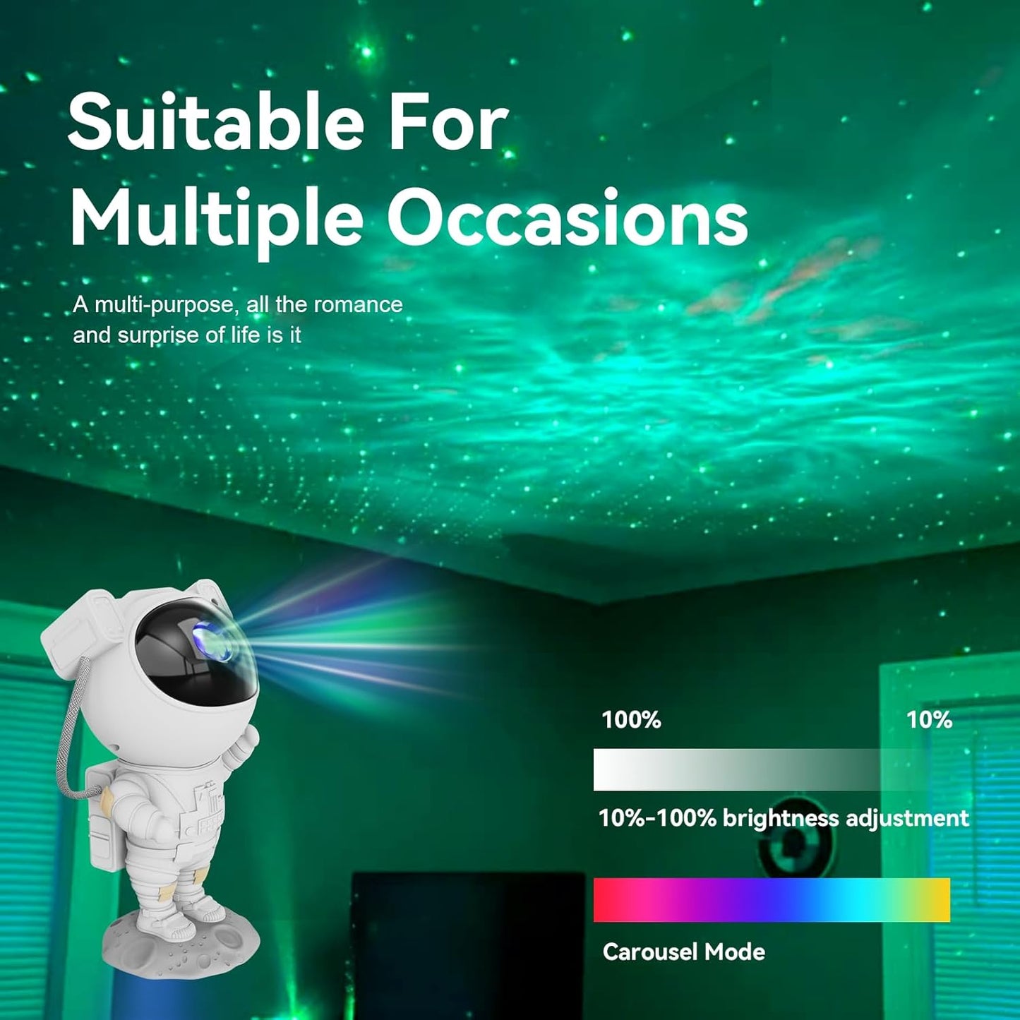 Star Projector Galaxy Night Light - Astronaut Space Projector